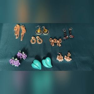 Vintage 8 prs earrings retro